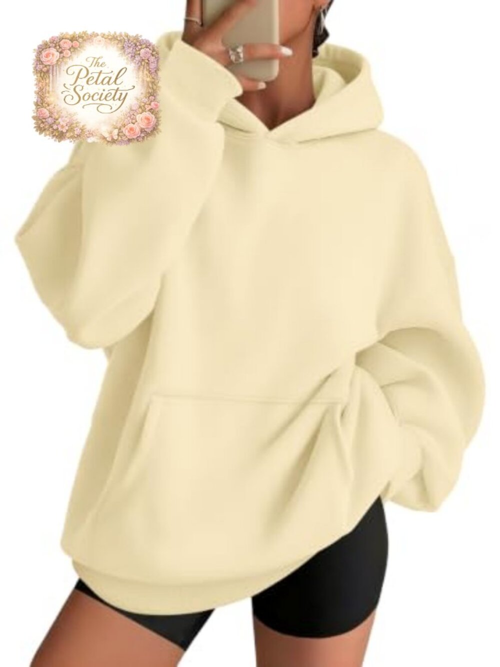 Oversized Hoodie 100% Polyester Drop Shoulder Pullover Sweatshirt with Pocket